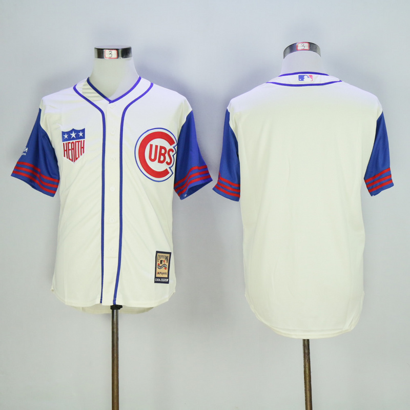Men Chicago Cubs Blank Cream Throwback 1942 MLB Jerseys->chicago cubs->MLB Jersey
